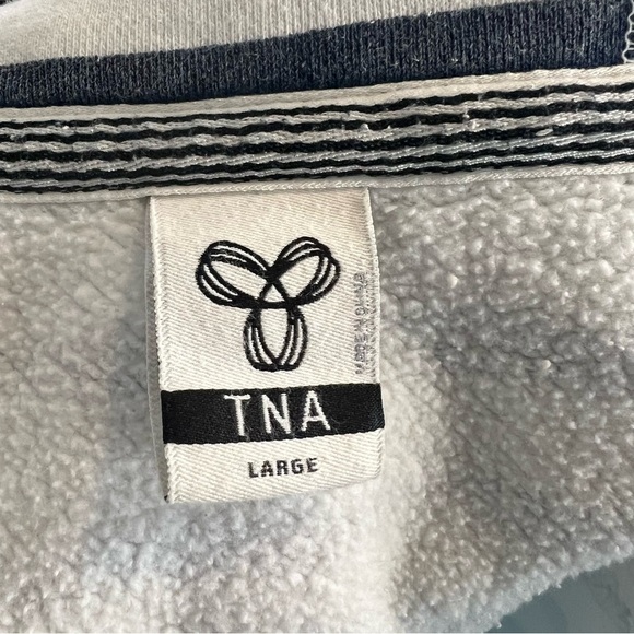 TNA Aritzia Navy Blue and White Striped Jacket - Picture 7 of 8